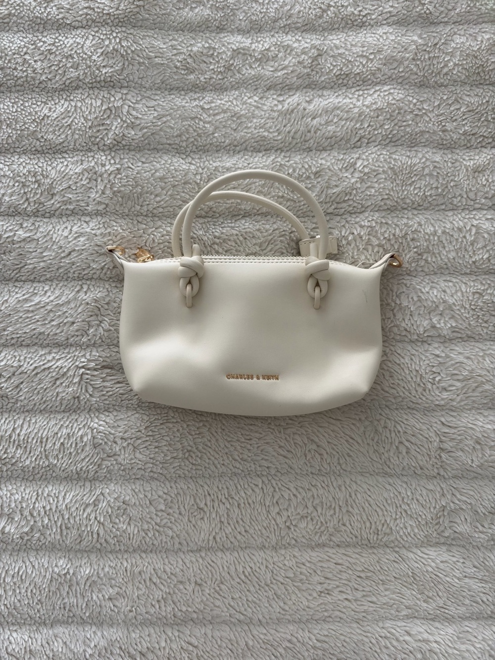 CHARLES & KEITH Cream Mini Top-Handle Crossbody Bag